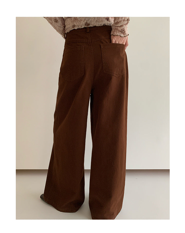 Slack solid color versatile pants Tencel cotton loose casual pants autumn