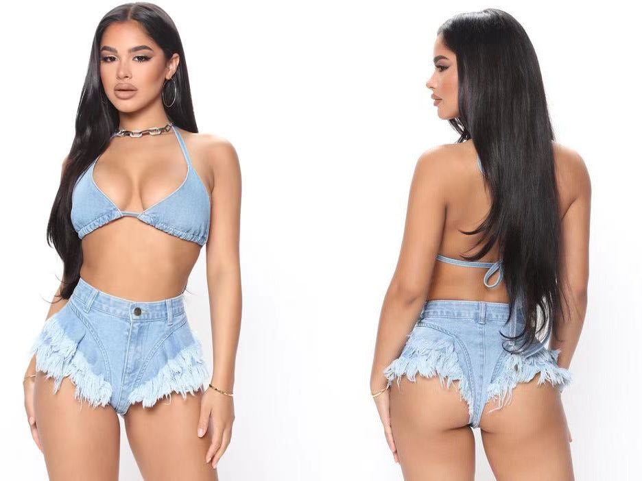 High-Waisted Denim Hot Shorts