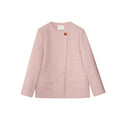Girly style sweet and cute loose diagonal placket one button coat