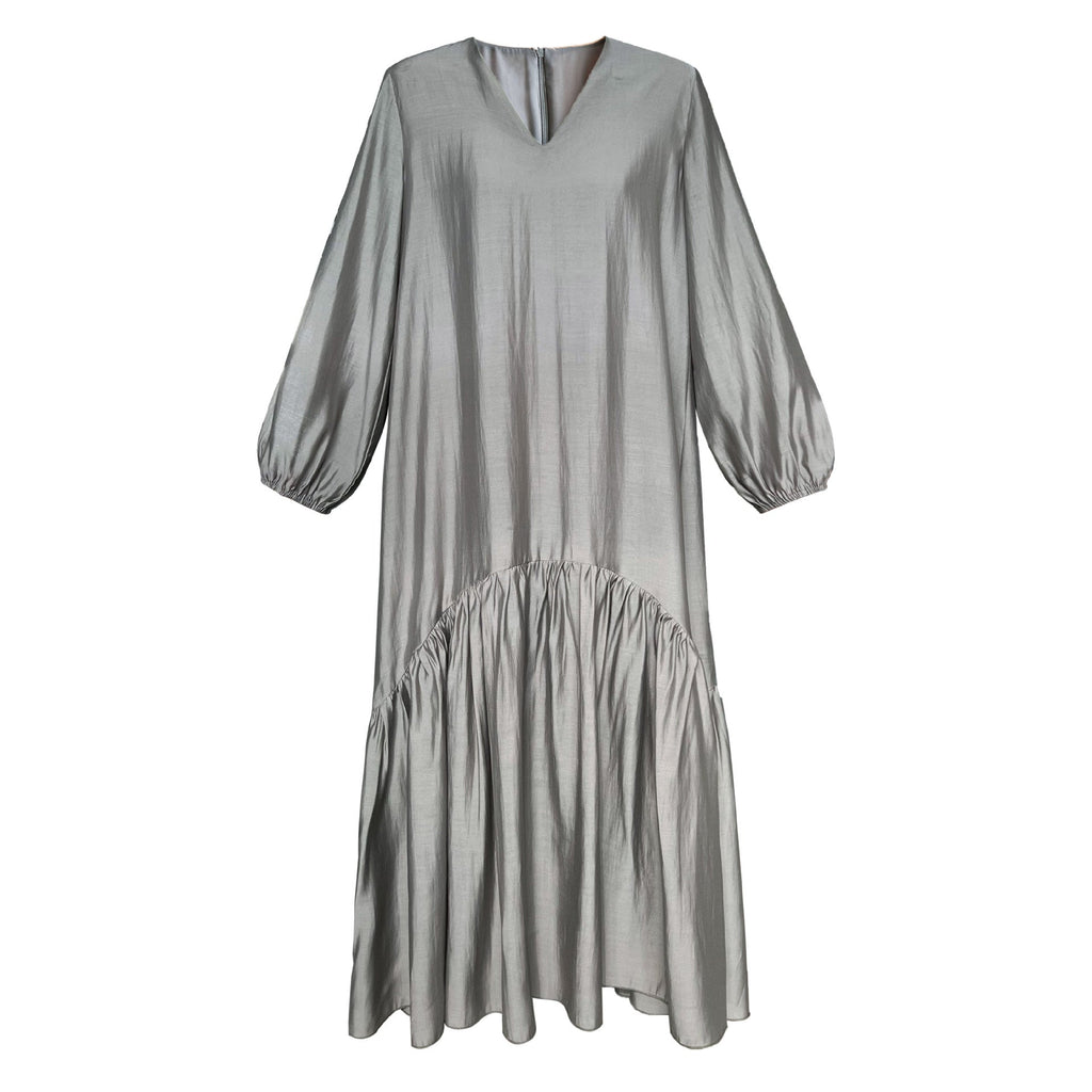 Tencel fabric~ French design fishtail dress autumn new loose and gentle long skirt