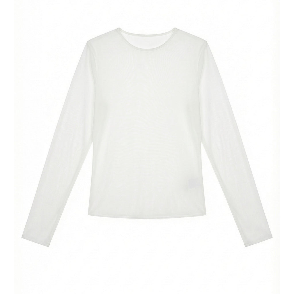 Tencel linen Korean Spice Girl perspective machine bottoming shirt long-sleeved T-shirt
