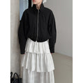 American retro short jacket jacket women's spring new stand-up collar loose outdoor tooling top