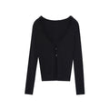 Early spring pure desire sweet hottie temperament long-sleeved fringed v-neck knitted sweater