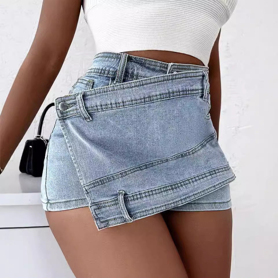 High Waist Wide Leg Denim Pants