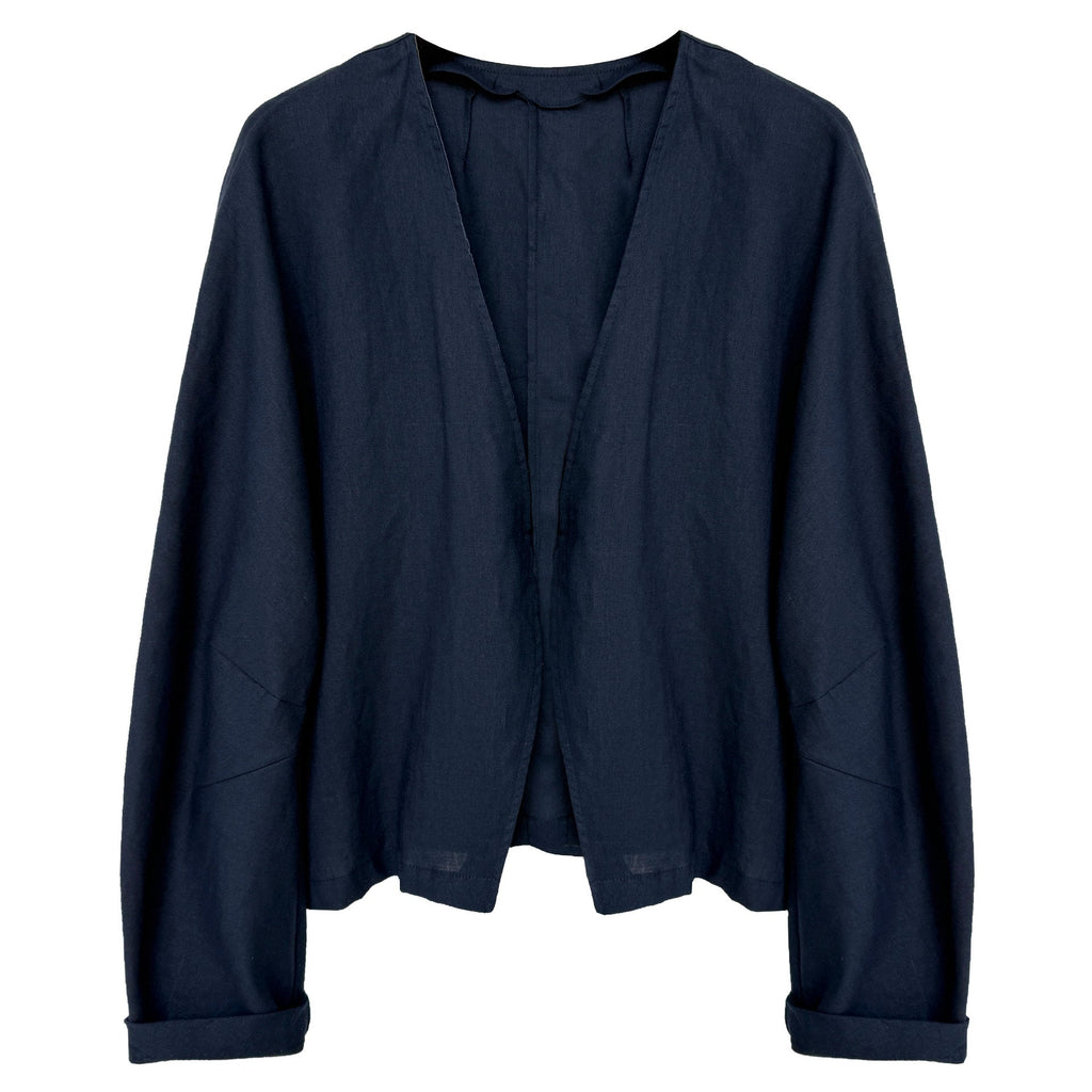 Premium ramie simple buckle-free cardigan jacket women's 26 spring new comfortable breathable top
