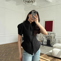 Stylish and elegant bubble sleeve top waist slim INS style blazer