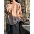 French gentle stand-up collar streamer long-sleeved shirt women's early spring new temperament versatile shirt