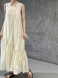 Summer women's new pearlescent sleeveless asymmetrical patchwork mermaid tank dress