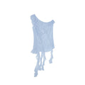 Maillard French Romantic Sleeveless Ribbon Slant Shoulder Chiffon Shirt Women
