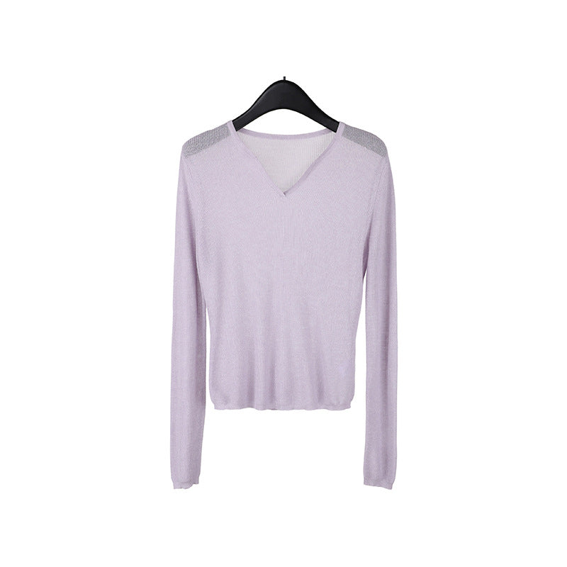 Relaxed Vacation V-Neck Knitted Blouse