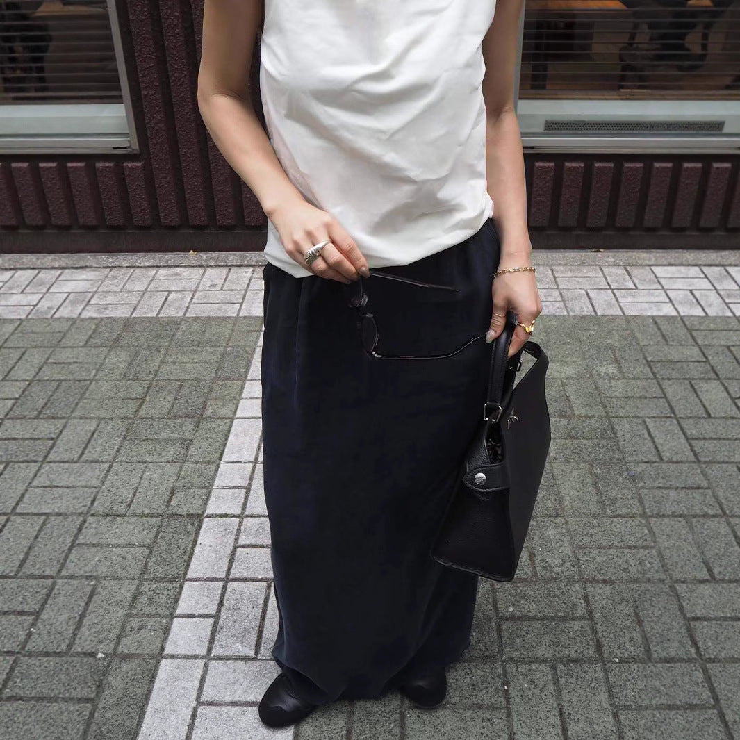 Spring and summer fashionable old money style retro straight skirt