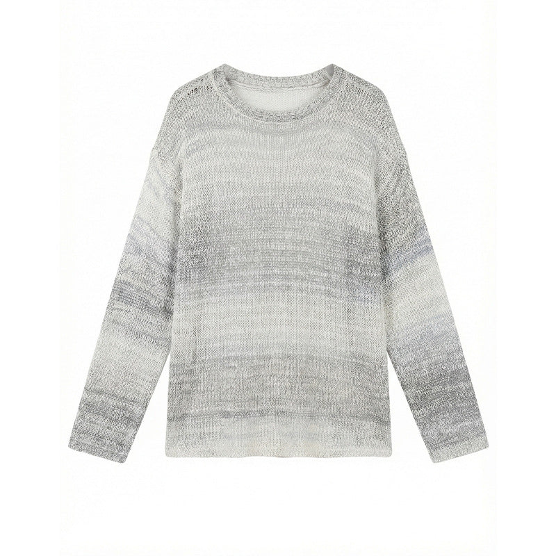 Lazy style texture knitted sweater