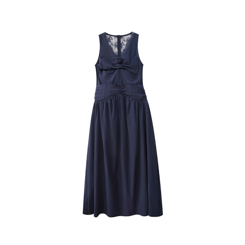French sexy loose sleeveless vest dress