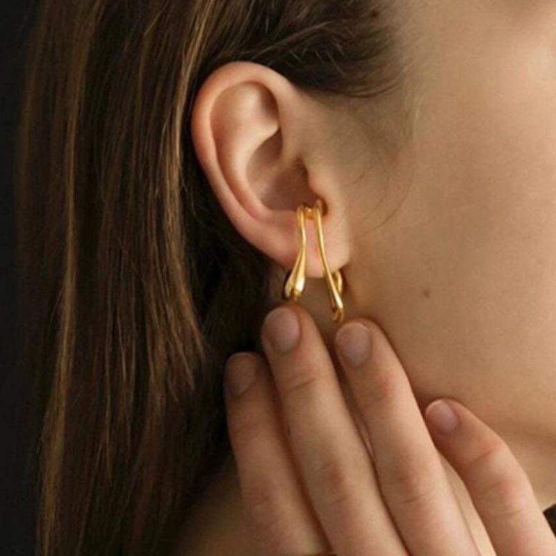 Double-layer ear clips without ear piercings