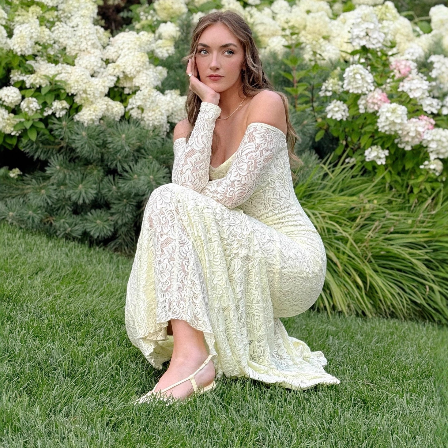 New Fashion Spice Girl Sexy Lace Fishtail Dress Slim European and American Shoulder Dress