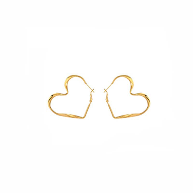 Korean silver love earrings earrings 925 silver needle light luxury high-end niche design earrings factory direct sales