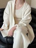 French simple high-end sense 2025 women's autumn and winter new cardigan + vest + wide-leg pants three-piece set ss658