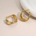 Copper-plated real gold exaggerated twist twist loop earrings high-end fashion earrings earrings