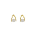 925 silver earrings girls new imitation pearl stud earrings design sense light luxury niche high sense earrings