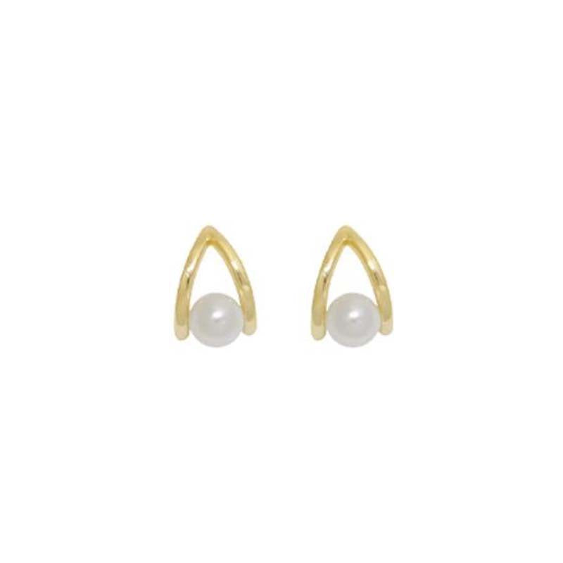 925 silver earrings girls new imitation pearl stud earrings design sense light luxury niche high sense earrings