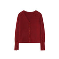 Gentle color button knitted sweater slim V-neck cardigan sweater