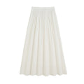 White high waist medium and long A-shaped skirt