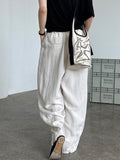 Slack high waist wide leg casual pants women's summer new lazy style loose and thin sickle pants