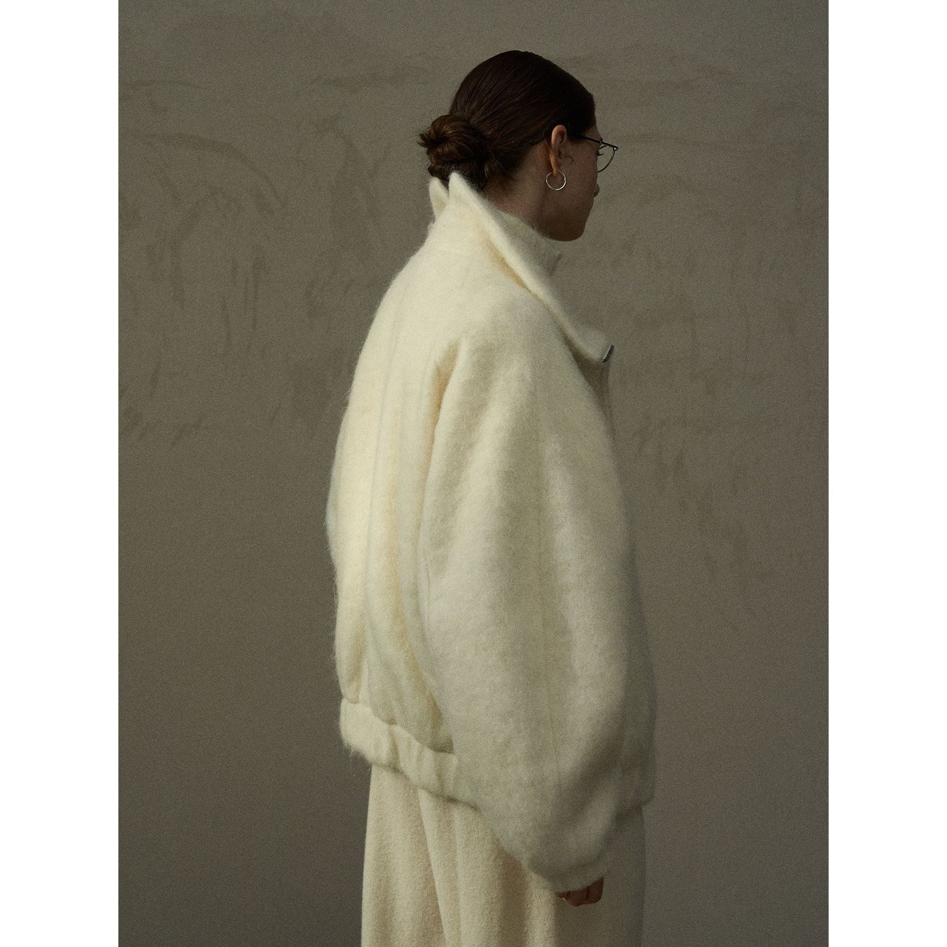 Winter new alpaca wool windproof neck protector warm plush jacket