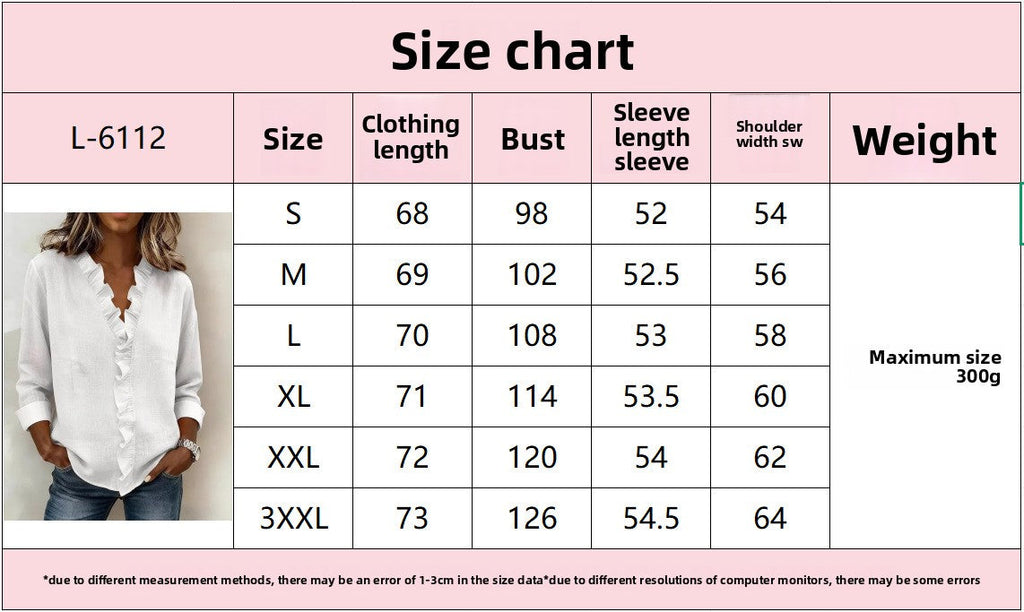 Spring women's fungus edge long-sleeved cotton shirt women's design sense spring new top shirt women's spring