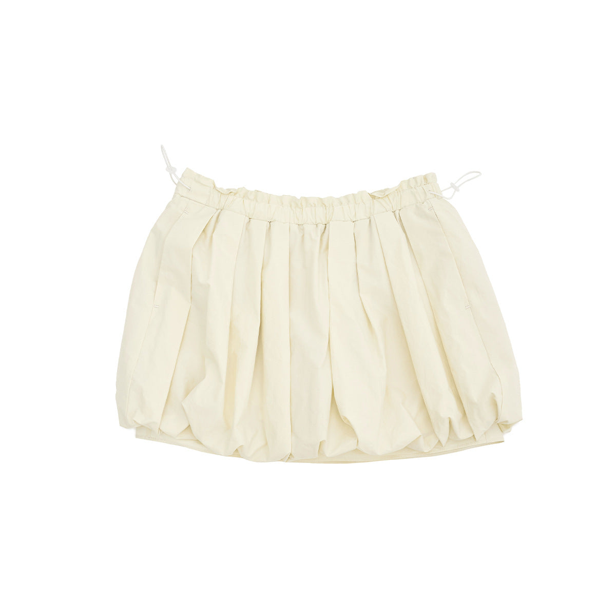 Spring new casual high waist light bud drawstring simple solid color short skirt