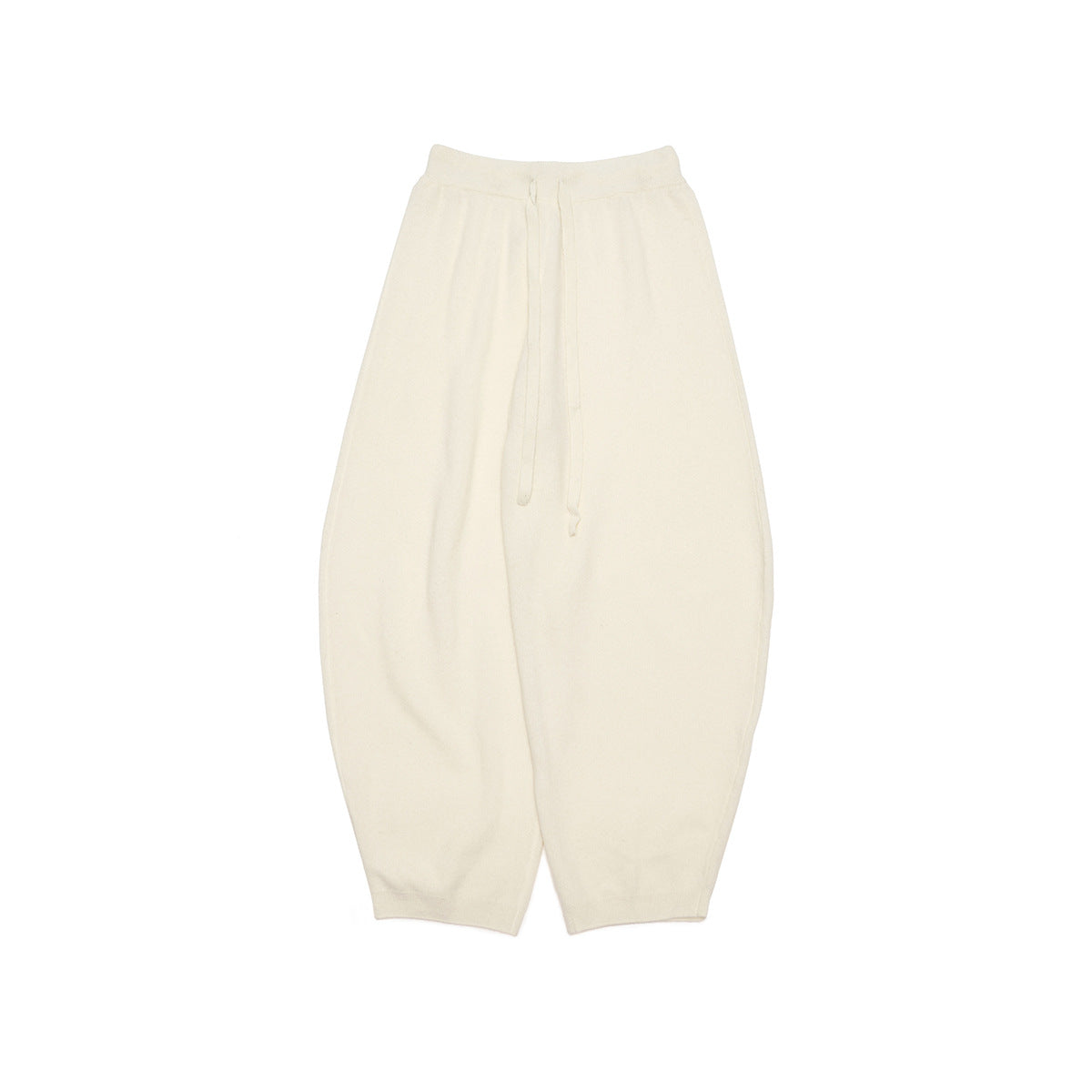 Autumn new casual high-waisted lace-up full cashmere loose long wool pants for women