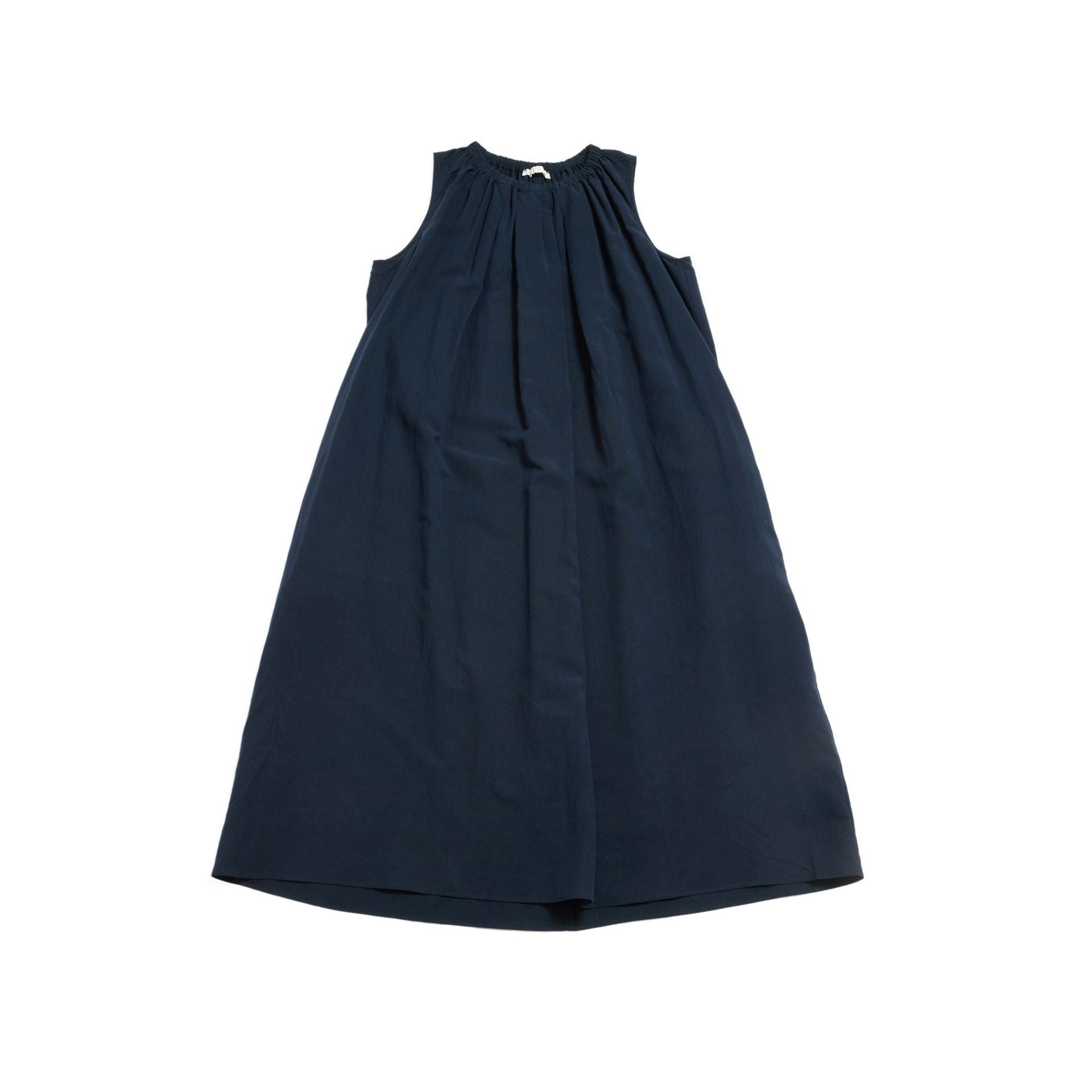 Summer new casual round neck tencel hemp pleated solid color medium and long vest skirt