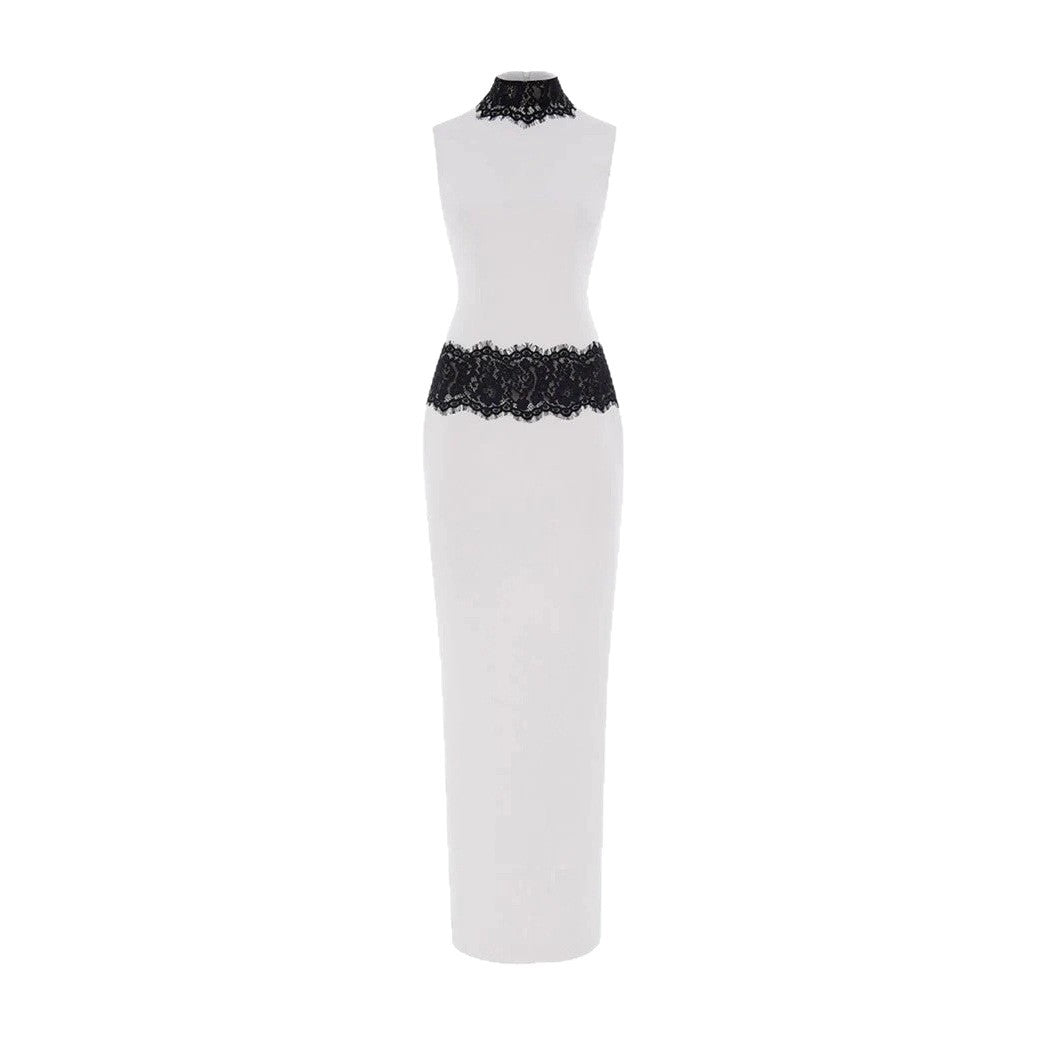 Sexy backless slim split dress