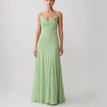 High quality holiday chiffon suspender long dress wind swinging collar dress evening dress