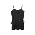 Women's Off-Shoulder Lace-Up Loose Sleeveless Cotton Midi Dress
