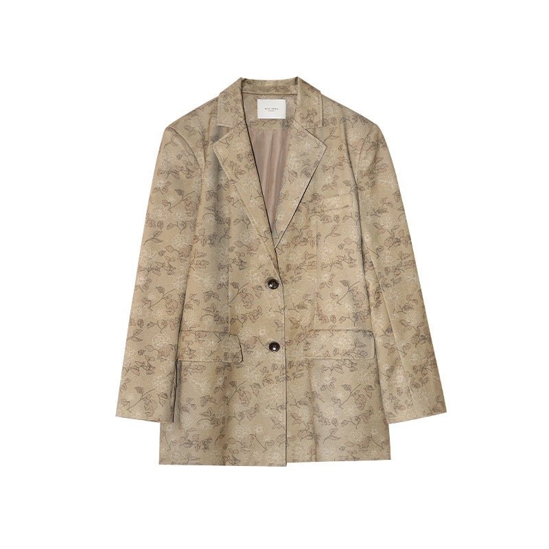 Casual crisp print blazer
