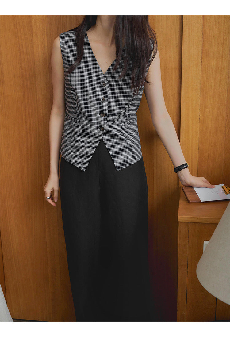 Wear formula, light luxury old money style V-neck vest jacket