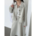 Korean Xiaoxiangfeng jacket + pleated skirt 26 early spring commuter casual suit 89027