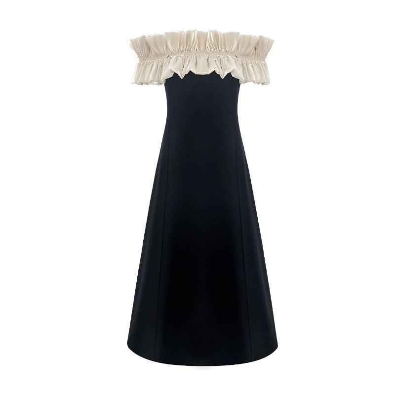 One-word shoulder dress for two women wearing a dress dress