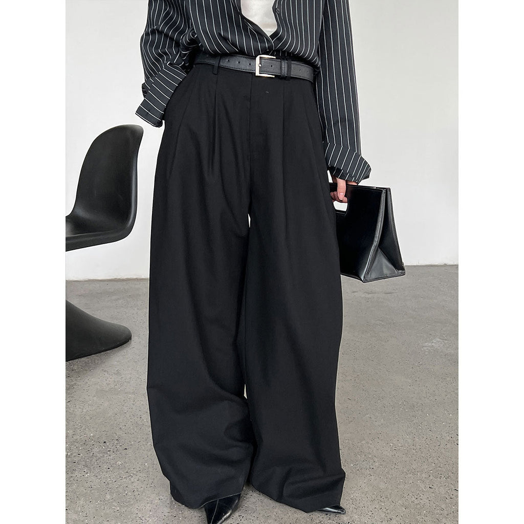 Korean version of wide-leg pants women's summer new drooping straight-leg pants loose casual mopping long pants 5115