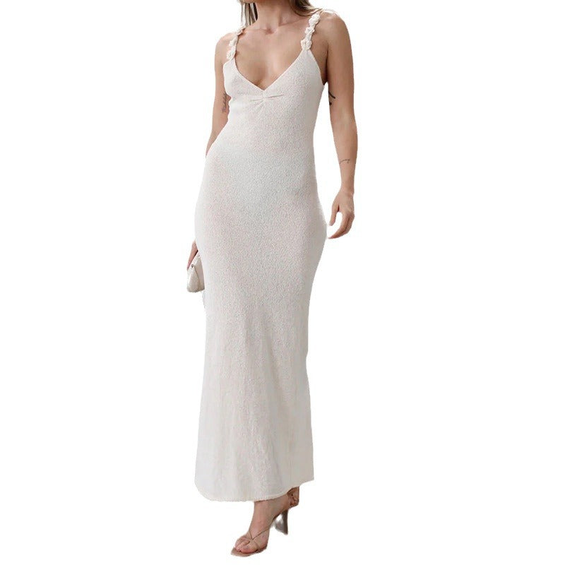Knitted Dress Female Sexy Celebrity Style Spice Girl French Suspender Hip Dress