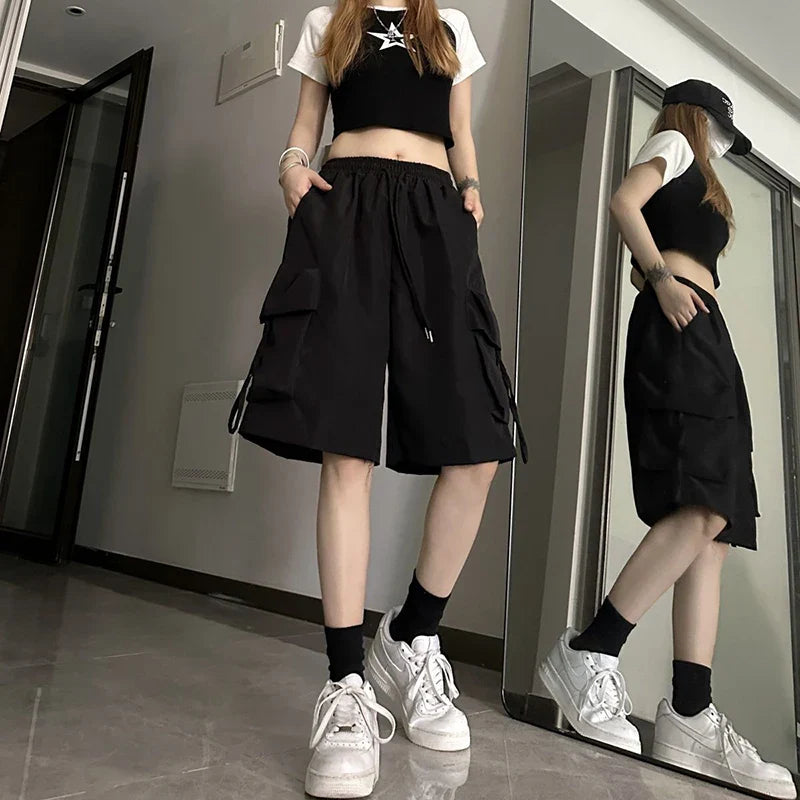 Women's High-Waist Cargo Shorts