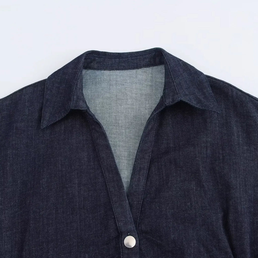Denim Midi Shirt Dress
