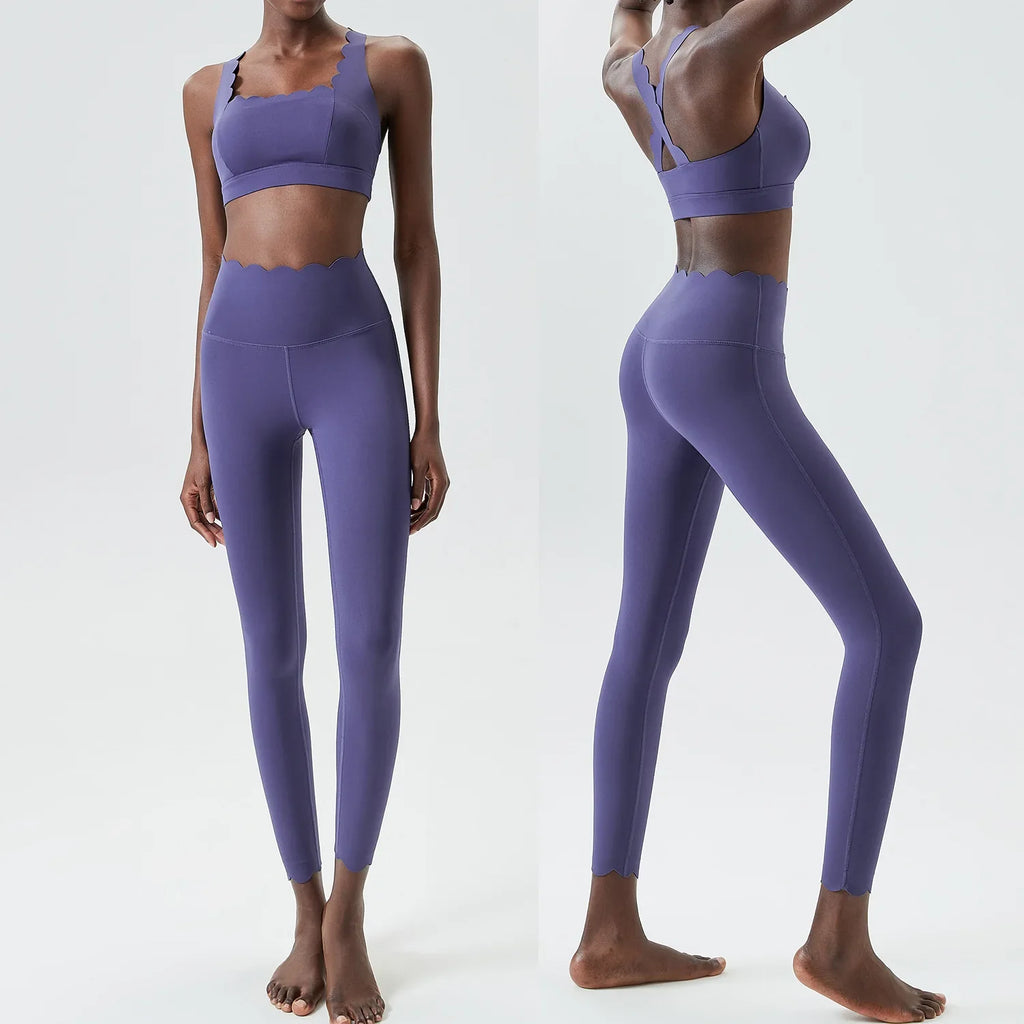 Two-Piece Gym Yoga Set | Women's Slim Fit Breathable Sportswear Suit