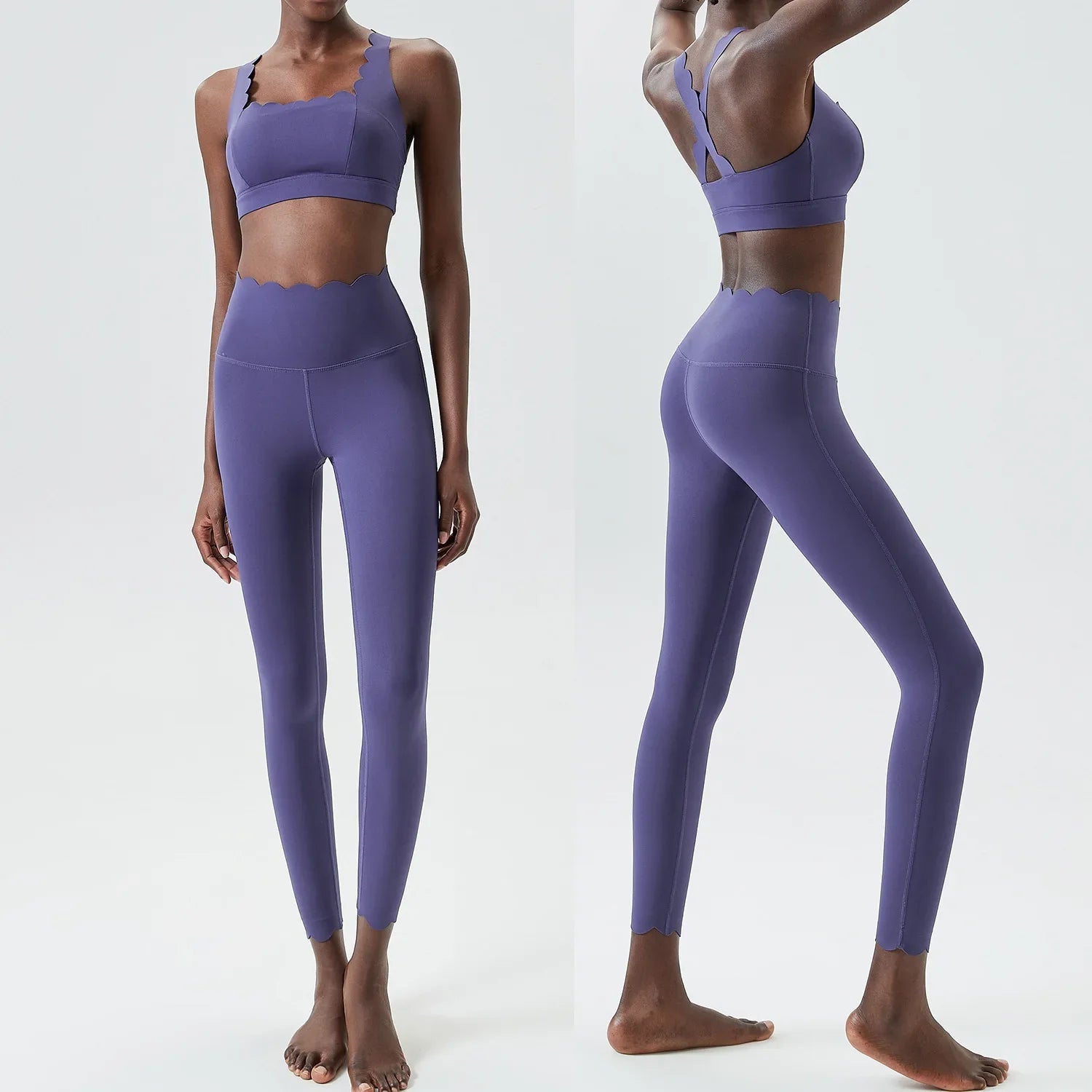 Two-Piece Gym Yoga Set | Women's Slim Fit Breathable Sportswear Suit