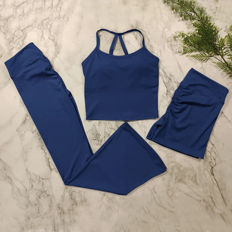 2-Piece Sports Bra & Leggings Set | Women's Push Up Gym Yoga Workout Suit