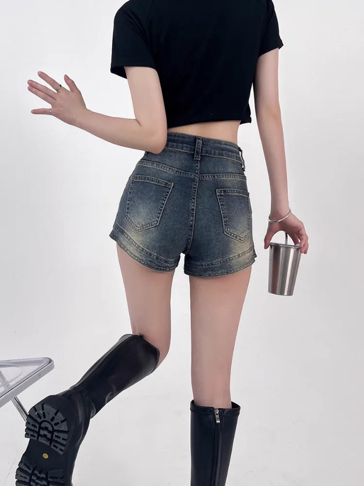 Women's High-Waist Denim Shorts