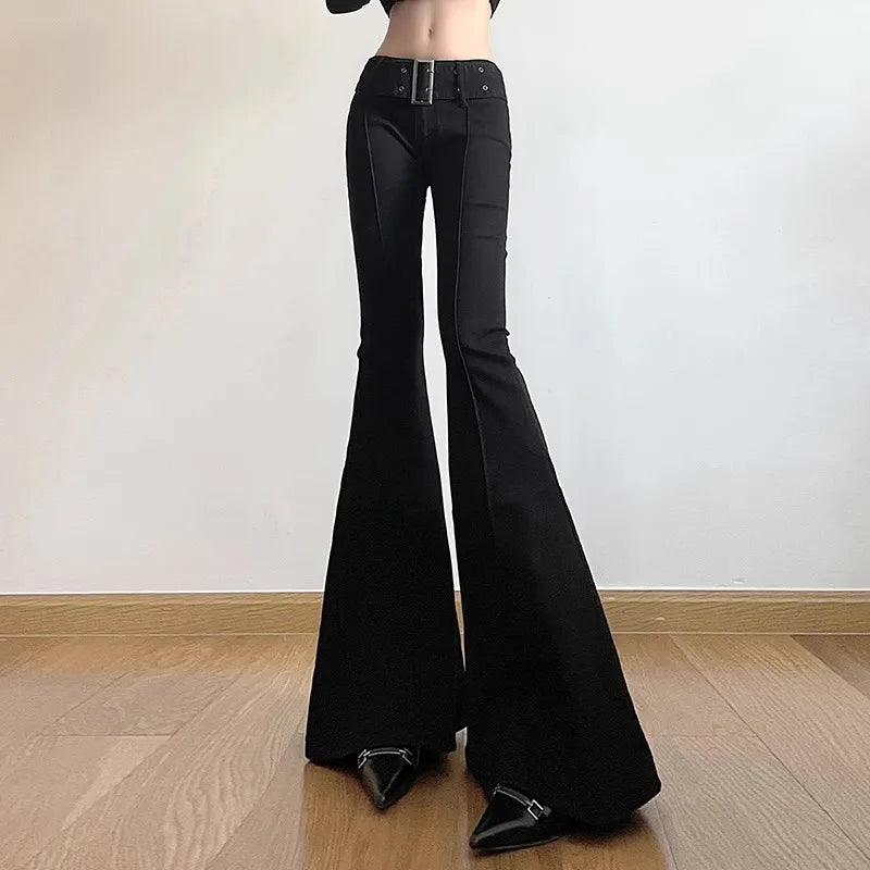 Y2K Flare Jeans Women High Waist Wide Leg Retro Streetwear Denim Pants