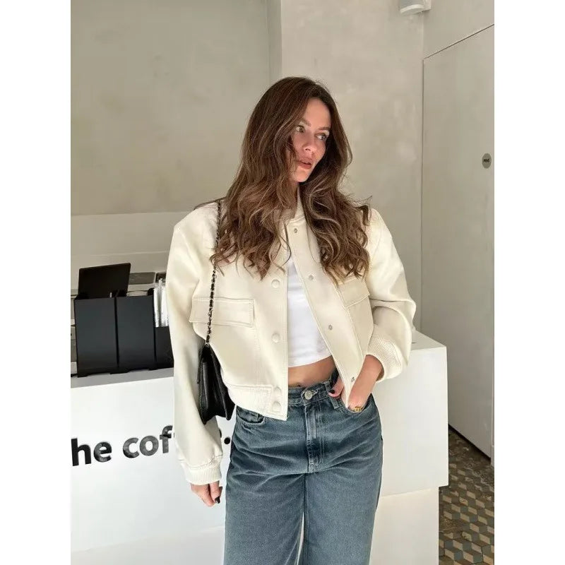 Women's Cropped Bomber Jacket