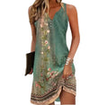 V-Neck Sleeveless Print Mini Dress